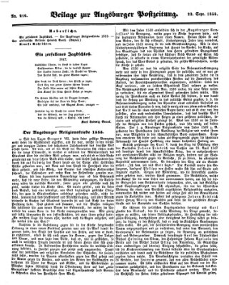 Augsburger Postzeitung Sonntag 23. September 1855