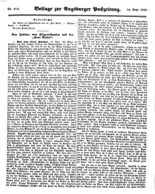 Augsburger Postzeitung Mittwoch 26. September 1855