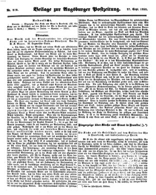 Augsburger Postzeitung Donnerstag 27. September 1855