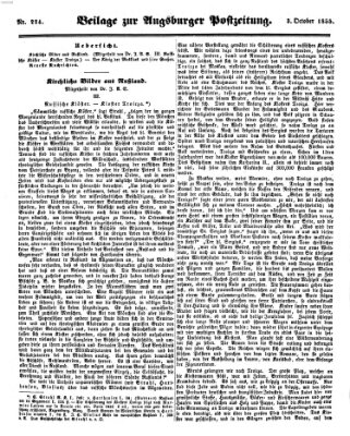 Augsburger Postzeitung Mittwoch 3. Oktober 1855