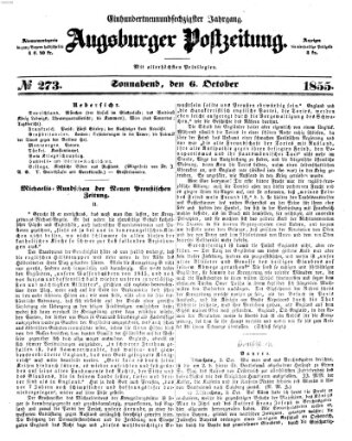 Augsburger Postzeitung Samstag 6. Oktober 1855