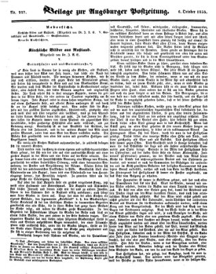 Augsburger Postzeitung Samstag 6. Oktober 1855