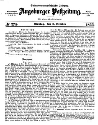 Augsburger Postzeitung Montag 8. Oktober 1855