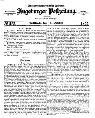 Augsburger Postzeitung Mittwoch 10. Oktober 1855