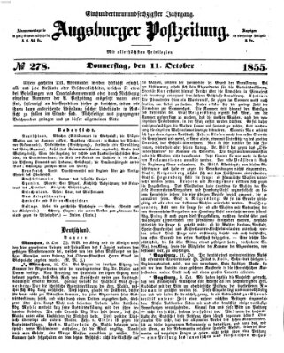 Augsburger Postzeitung Donnerstag 11. Oktober 1855