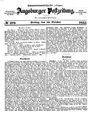 Augsburger Postzeitung Freitag 12. Oktober 1855