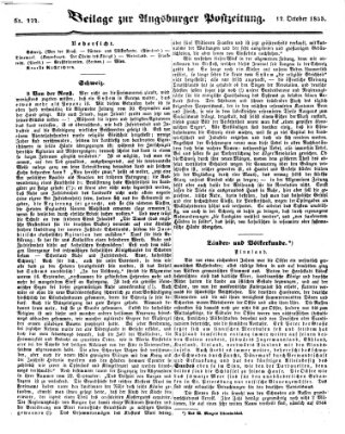 Augsburger Postzeitung Freitag 12. Oktober 1855