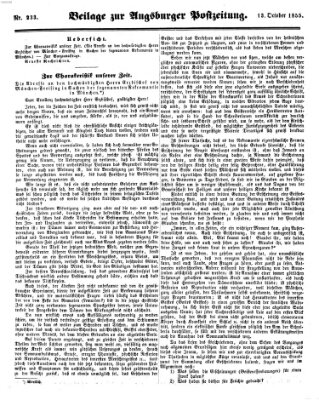 Augsburger Postzeitung Samstag 13. Oktober 1855