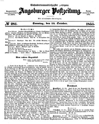 Augsburger Postzeitung Sonntag 14. Oktober 1855