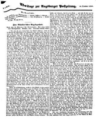 Augsburger Postzeitung Dienstag 16. Oktober 1855