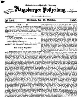 Augsburger Postzeitung Mittwoch 17. Oktober 1855