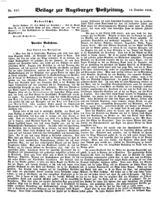 Augsburger Postzeitung Donnerstag 18. Oktober 1855