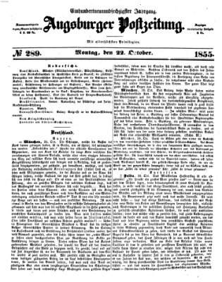 Augsburger Postzeitung Montag 22. Oktober 1855