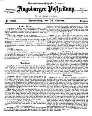 Augsburger Postzeitung Donnerstag 25. Oktober 1855