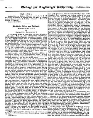 Augsburger Postzeitung Samstag 27. Oktober 1855