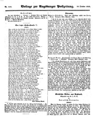 Augsburger Postzeitung Sonntag 28. Oktober 1855