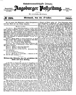 Augsburger Postzeitung Mittwoch 31. Oktober 1855