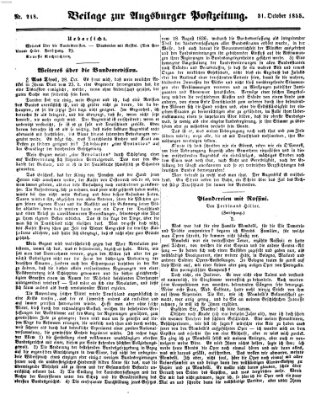 Augsburger Postzeitung Mittwoch 31. Oktober 1855