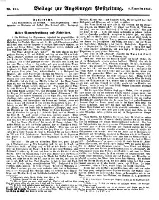 Augsburger Postzeitung Freitag 9. November 1855