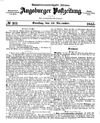 Augsburger Postzeitung Dienstag 13. November 1855