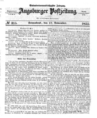 Augsburger Postzeitung Samstag 17. November 1855