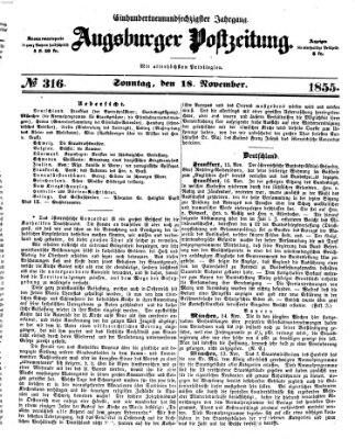 Augsburger Postzeitung Sonntag 18. November 1855