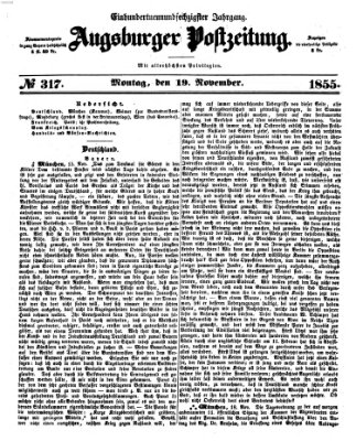 Augsburger Postzeitung Montag 19. November 1855