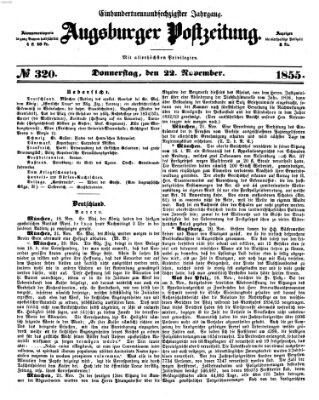 Augsburger Postzeitung Donnerstag 22. November 1855