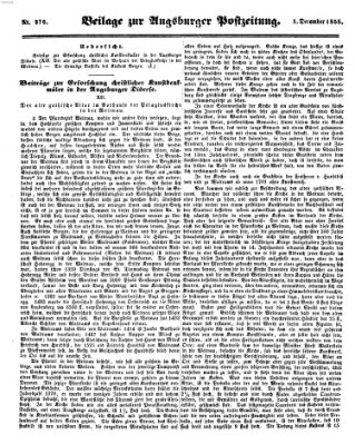 Augsburger Postzeitung Mittwoch 5. Dezember 1855