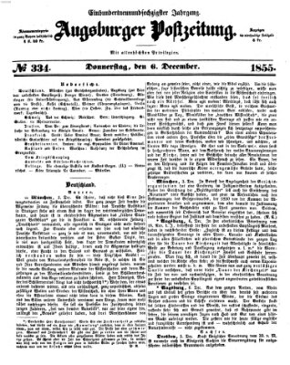 Augsburger Postzeitung Donnerstag 6. Dezember 1855