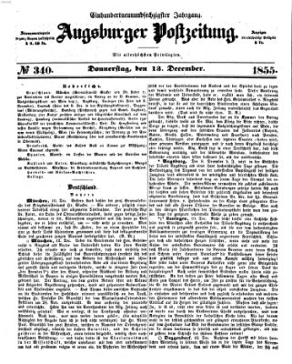 Augsburger Postzeitung Donnerstag 13. Dezember 1855