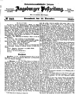 Augsburger Postzeitung Samstag 15. Dezember 1855