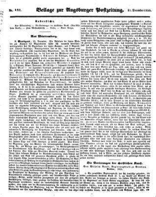 Augsburger Postzeitung Freitag 21. Dezember 1855