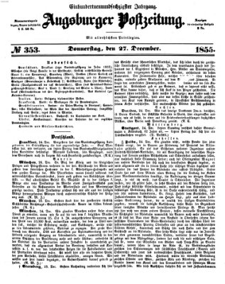 Augsburger Postzeitung Donnerstag 27. Dezember 1855