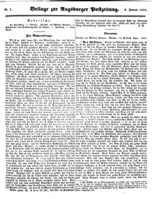 Augsburger Postzeitung Donnerstag 3. Januar 1856