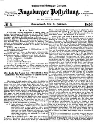 Augsburger Postzeitung Samstag 5. Januar 1856