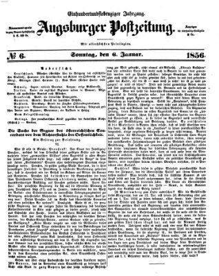 Augsburger Postzeitung Sonntag 6. Januar 1856