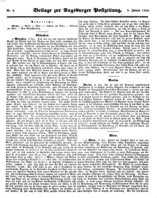 Augsburger Postzeitung Dienstag 8. Januar 1856