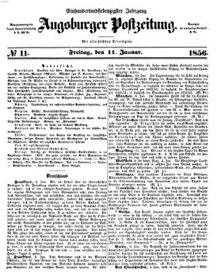 Augsburger Postzeitung Freitag 11. Januar 1856