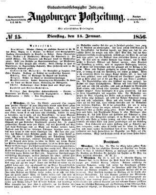 Augsburger Postzeitung Dienstag 15. Januar 1856