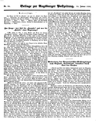 Augsburger Postzeitung Donnerstag 24. Januar 1856