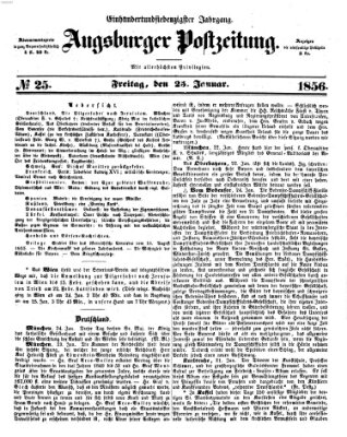 Augsburger Postzeitung Freitag 25. Januar 1856