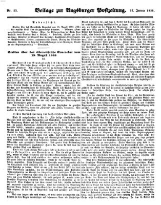 Augsburger Postzeitung Sonntag 27. Januar 1856