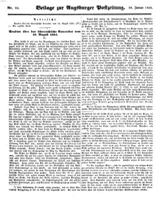 Augsburger Postzeitung Dienstag 29. Januar 1856