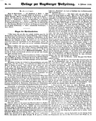 Augsburger Postzeitung Samstag 9. Februar 1856