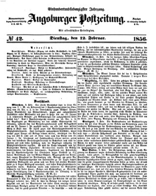 Augsburger Postzeitung Dienstag 12. Februar 1856