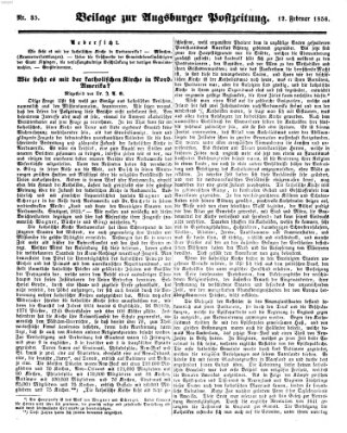 Augsburger Postzeitung Dienstag 12. Februar 1856