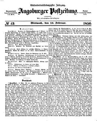 Augsburger Postzeitung Mittwoch 13. Februar 1856