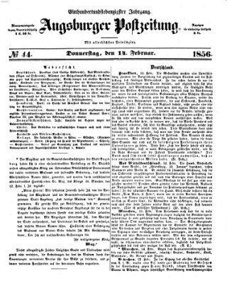 Augsburger Postzeitung Donnerstag 14. Februar 1856