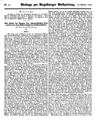 Augsburger Postzeitung Dienstag 19. Februar 1856